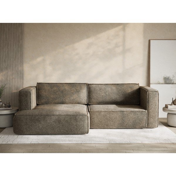 Hnedá ženilková rozkladacia/s úložným priestorom rohová pohovka (ľavý roh/s leňoškou) Velto – Maison de Rêve-image-1