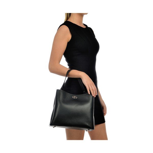 Čierna kožená kabelka Luisa Vannini Simplio-image-3