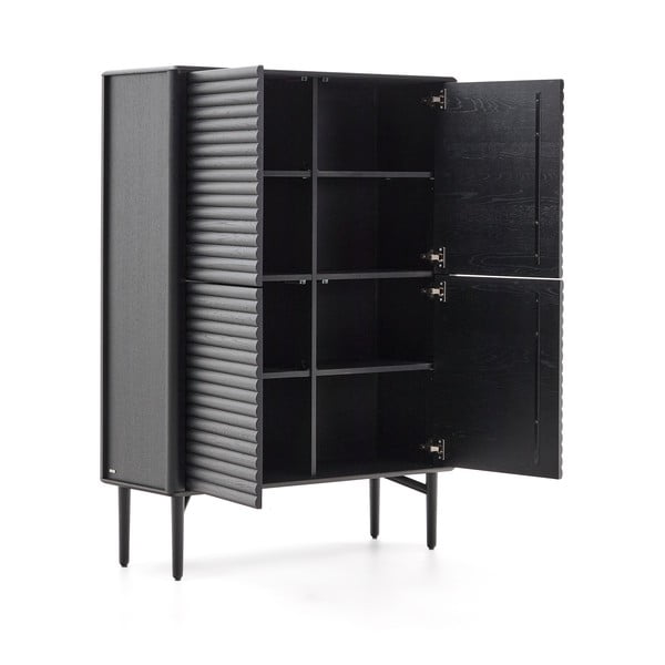 Čierna skrinka v dekore duba 104,5x144x40 cm Lenon – Kave Home-image-3