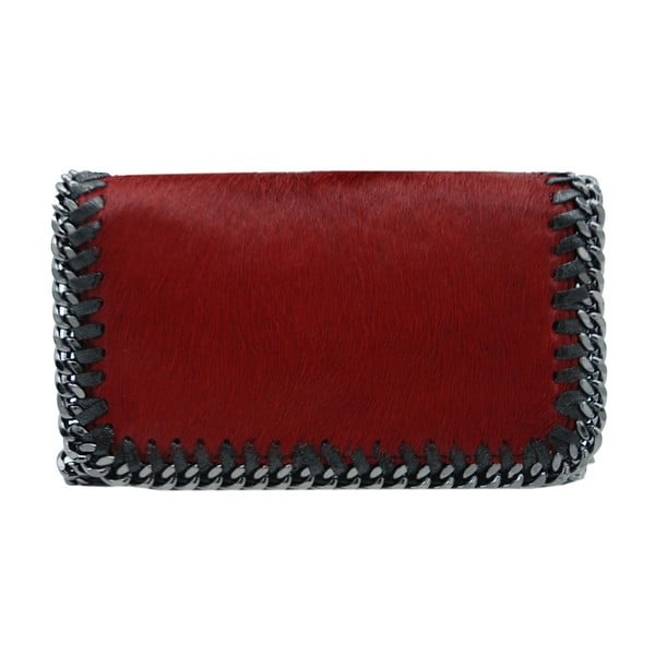 Tmavočervená kabelka / listová kabelka z pravej kože Andrea Cardone Luno
