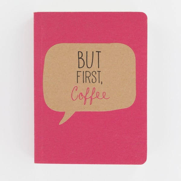 Ružový zápisník A6 GO Stationery Kraft Typo Coffee