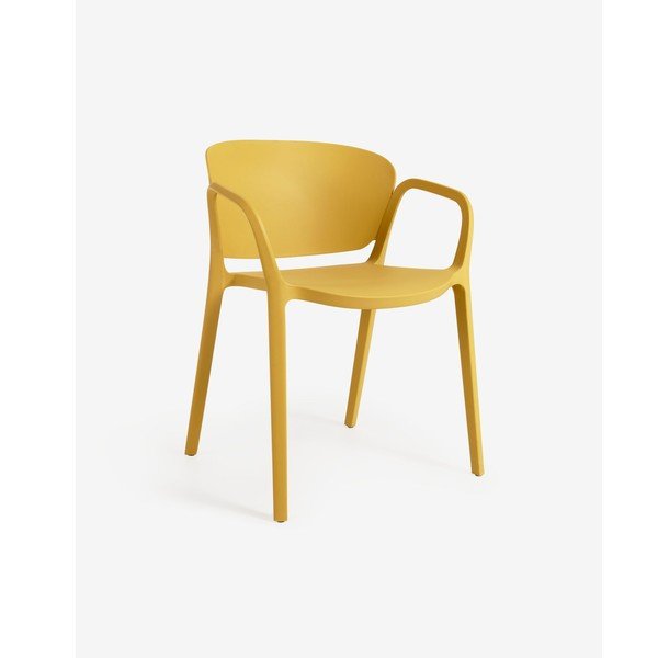 Žltá plastová záhradná stolička Ania – Kave Home-image-4