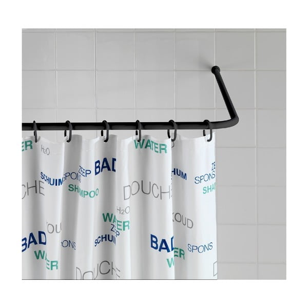 Čierna univerzálna rohová tyč na sprchové závesy, Wenko ø 2 cm-image-1