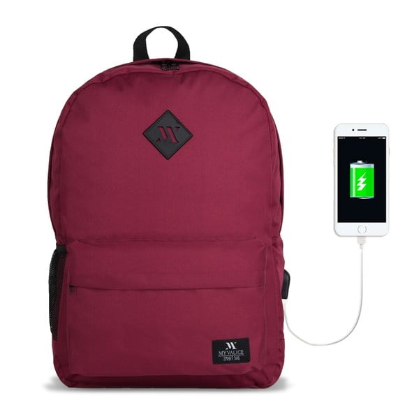Tmavovínový batoh s USB portom My Valice SPECTA Smart Bag-image-1