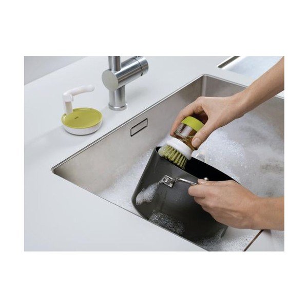 Zelená kefa Palm Scrub s dávkovačom a stojanom Joseph Joseph-image-2