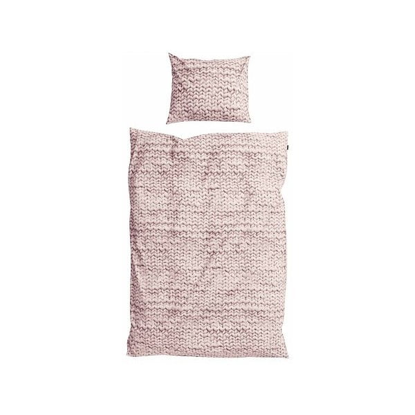 Ružové bavlnené obliečky Snurk Dusty, 140 x 200 cm