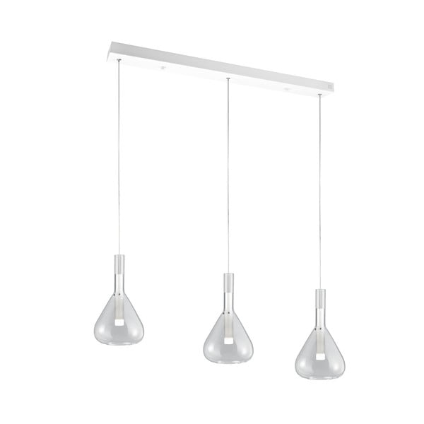 Biele LED závesné svietidlo so skleneným tienidlom Cipera – CINQUE