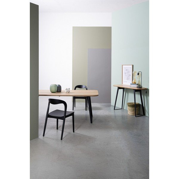 Čierny/v svetlo prírodnej farbe konzolový stolík s doskou z mangového dreva 40x130 cm Nashik – Bizzotto-image-1
