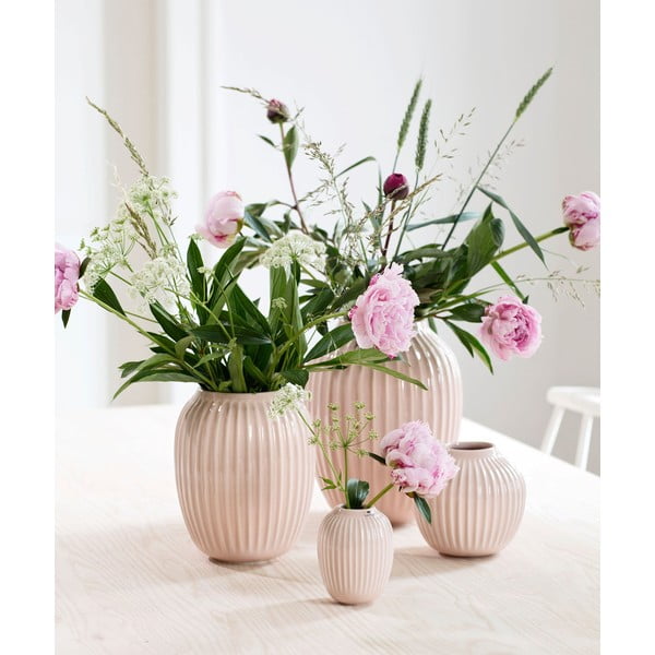 Svetloružová kameninová váza Kähler Design Hammershoi, výška 10 cm-image-1