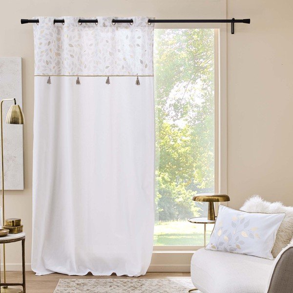 Biely záves s prímesou bavlny 140x240 cm Duchesse – douceur d'intérieur-image-1