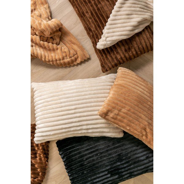 Krémovobiely zamatový pléd PT LIVING Ribbed, 150 x 200 cm-image-4