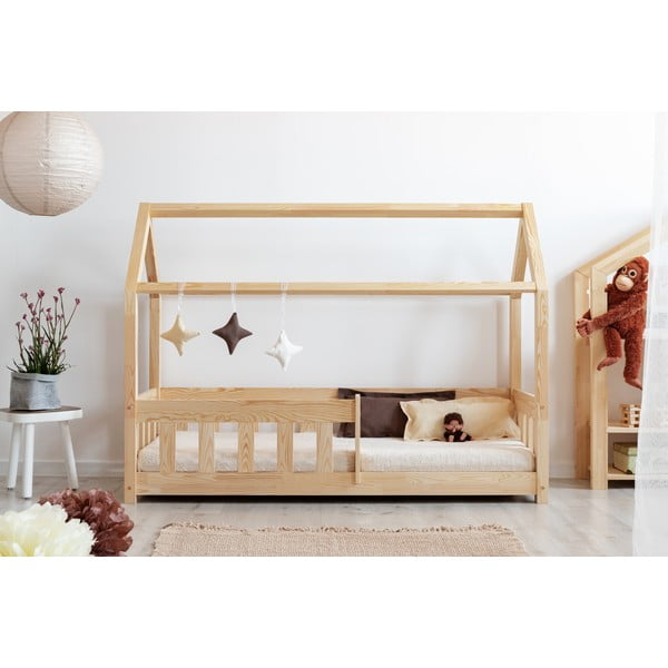 Domčeková detská posteľ z borovicového dreva 140x200 cm Mila MBP - Adeko