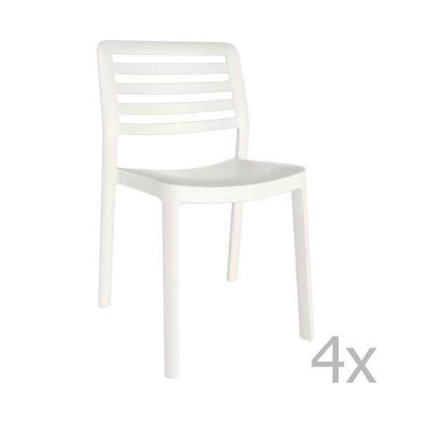 Sada 4 bielych záhradných stoličiek Resol Wind