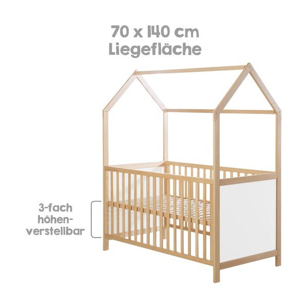 Postieľka v bielo-prírodnej farbe 70x140 cm – Roba-image-3