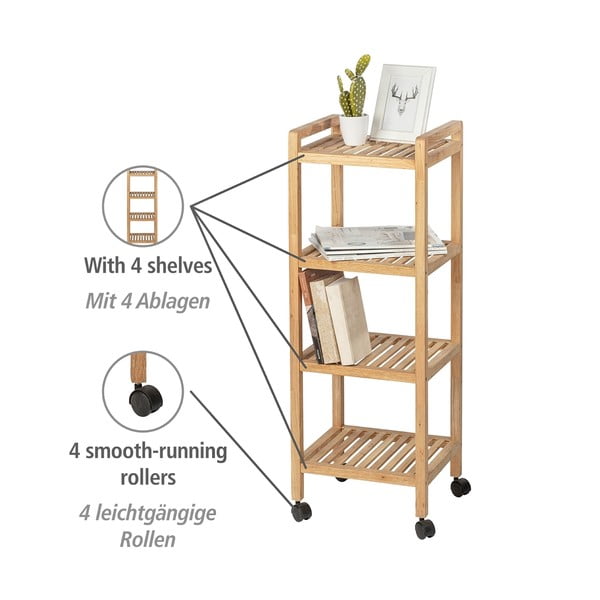 Kúpeľňový regál z orechového dreva v prírodnej farbe 35x97 cm Norway – Wenko-image-3