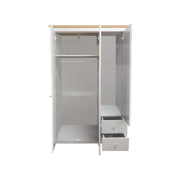 Šatníková skriňa v dekore duba v sivo-prírodnej farbe 112x180 cm Emerald – Støraa-image-1