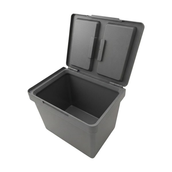 Sivý plastový odpadkový kôš 3x12 l na triedený odpad/vstavaný Metropolis Flip-up – Elletipi-image-4