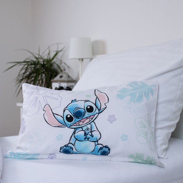 Biele bavlnené detské obliečky do postieľky 100x135 cm Lilo and Stitch "Ohana White" – Jerry Fabrics-image-3