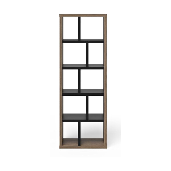 Hnedo-čierna knižnica v dekore orecha 70x198 cm Berlin – TemaHome