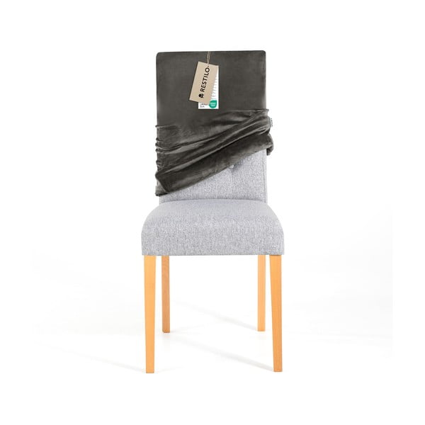 Sivé napínacie poťahy v súprave 4 ks na stoličku 48 cm Sento – Restilo-image-4