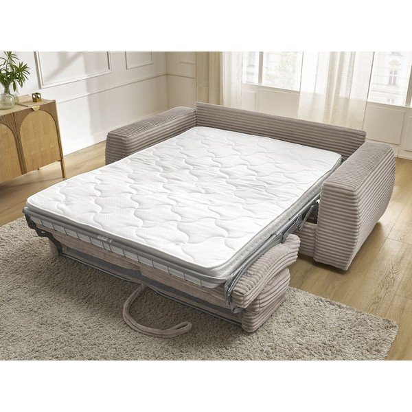 Taupe menčestrová pohovka na každodenné spanie/rozkladacia 220 cm Hugo – Bobochic Paris-image-1