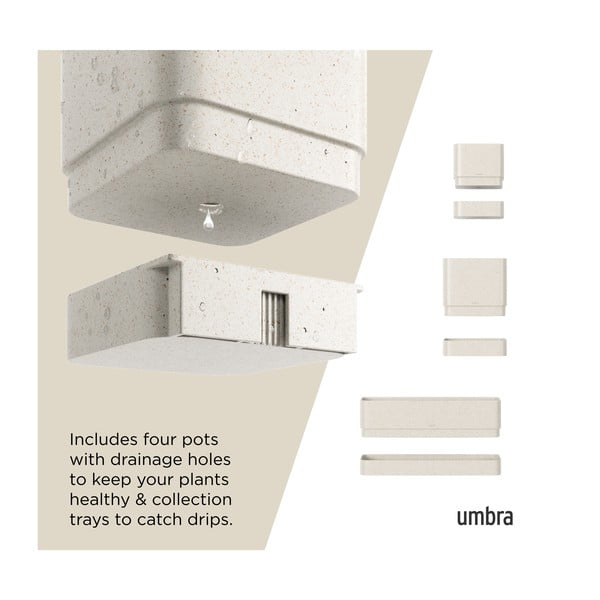 Závesné plastové kvetináče na bylinky v súprave 4 ks Cubiko – Umbra-image-3