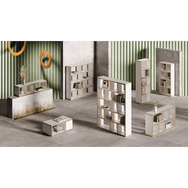 Knižnica v bielo-prírodnej farbe 150x83 cm Berlin – TemaHome-image-1