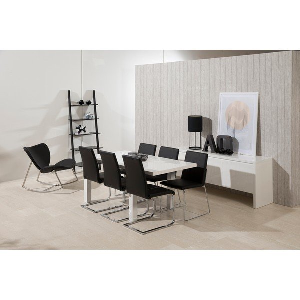 Čierna nástenná knižnica Actona Writex, výška 183 cm-image-1