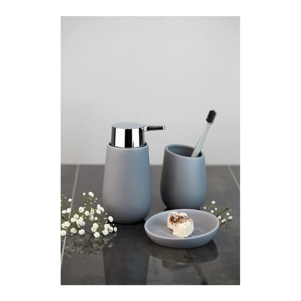 Sivý keramický dávkovač mydla 320 ml Badi – Wenko-image-2