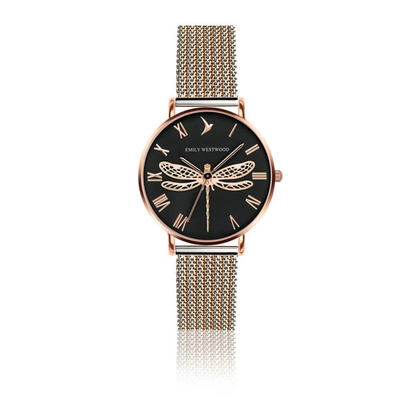 Dámske hodinky s remienkom z antikoro ocele v ružovozlatej farbe Emily Westwood Miraga