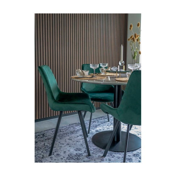 Okrúhly jedálenský stôl s doskou v dekore mramoru ø 110 cm Bolzano – House Nordic-image-2