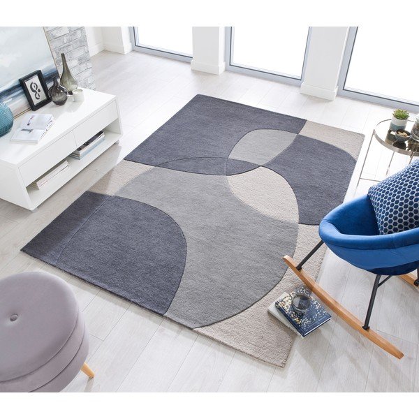 Sivý vlnený koberec Flair Rugs Glow, 120 x 170 cm-image-1