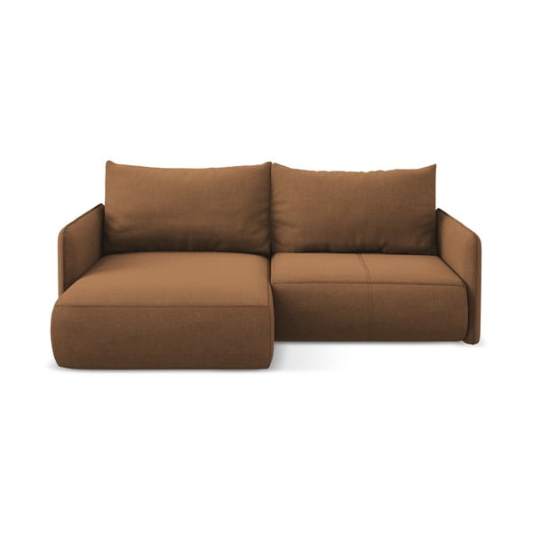 Oranžová rozkladacia/s úložným priestorom rohová pohovka (ľavý roh) Nanea – Makamii