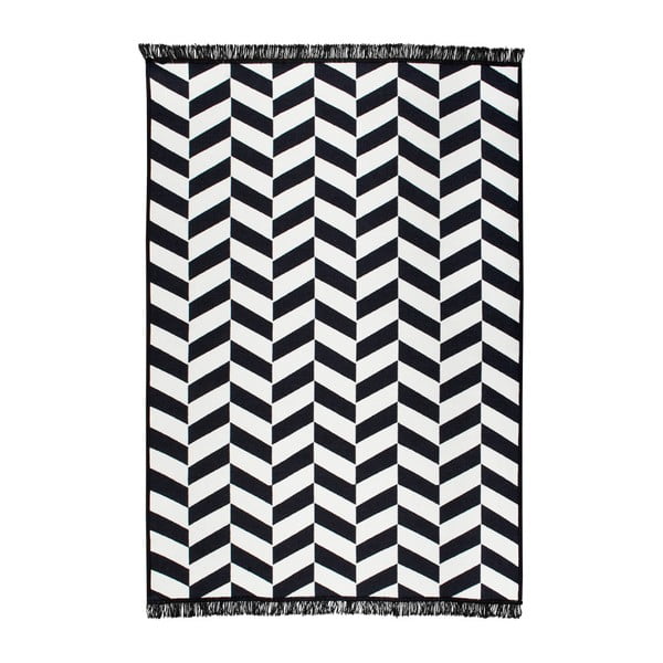 Čierno-biely obojstranný koberec Morpheus, 140 × 215 cm