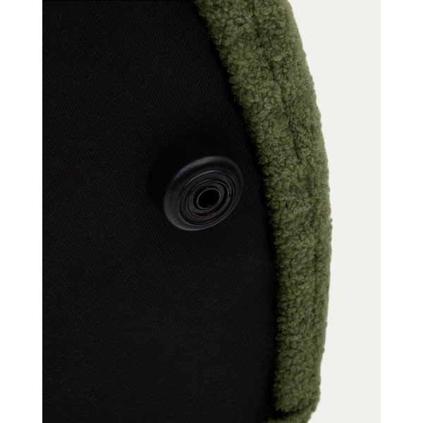 Zelený taburet z textílie buklé Kaeli – Kave Home-image-2