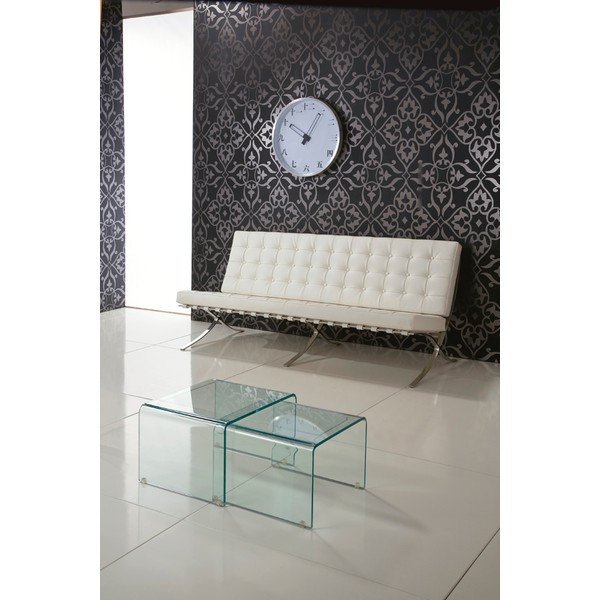Sklenené konferenčné stolíky v súprave 2 ks 44.5x49 cm Cristal – Tomasucci-image-1