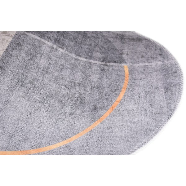 Sivý umývateľný koberec 60x100 cm Oval – Vitaus-image-2