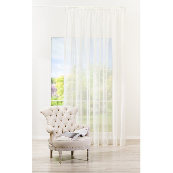 Krémovobiela záclona 300x260 cm Plano – Mendola Fabrics-image-1