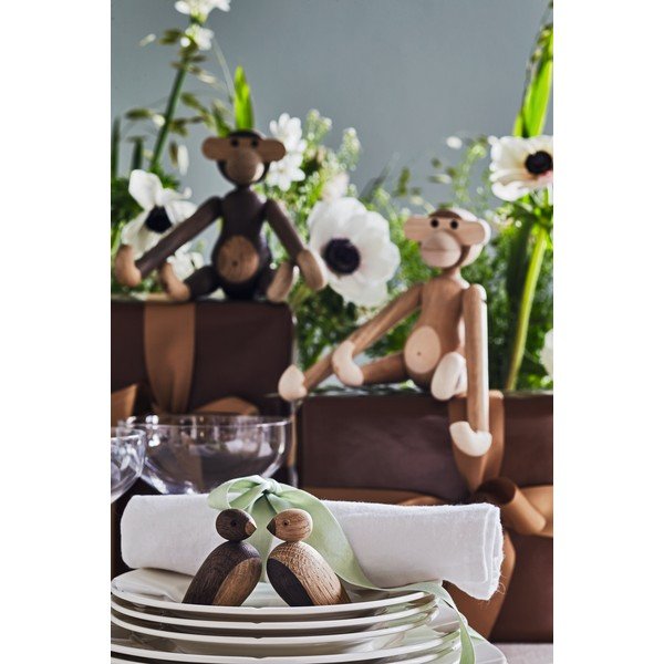 Soška z masívneho dubového dreva Kay Bojesen Denmark Monkey-image-1