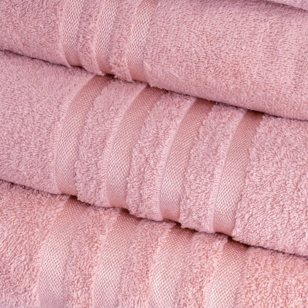 Ružový froté bavlnený uterák 50x100 cm Simple – Casa Selección-image-1