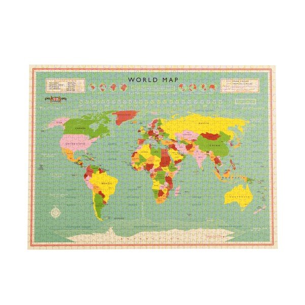 Puzzle (počet dielikov 1000) World Map – Rex London-image-4
