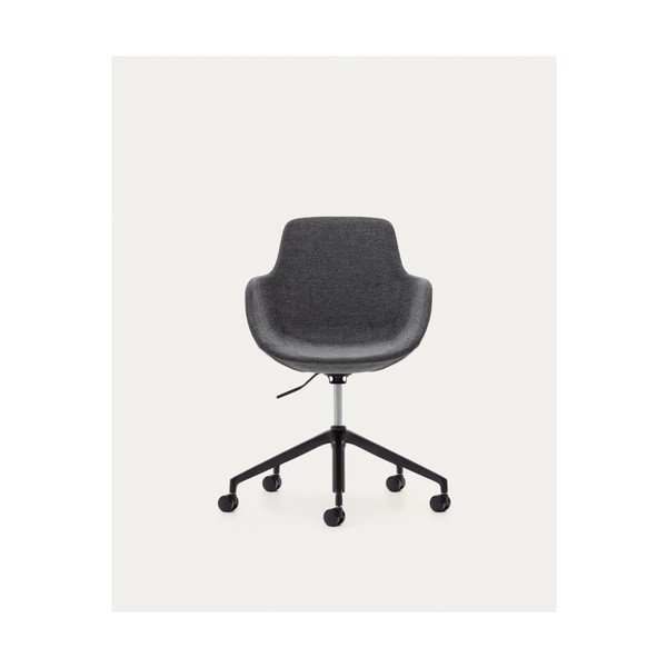 Tmavosivá čalúnená jedálenská stolička Tissiana – Kave Home-image-4