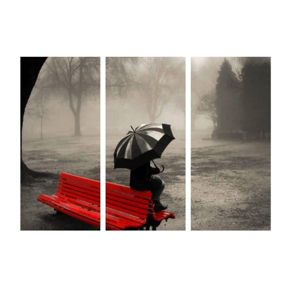 3-dielny obraz Samota v daždi