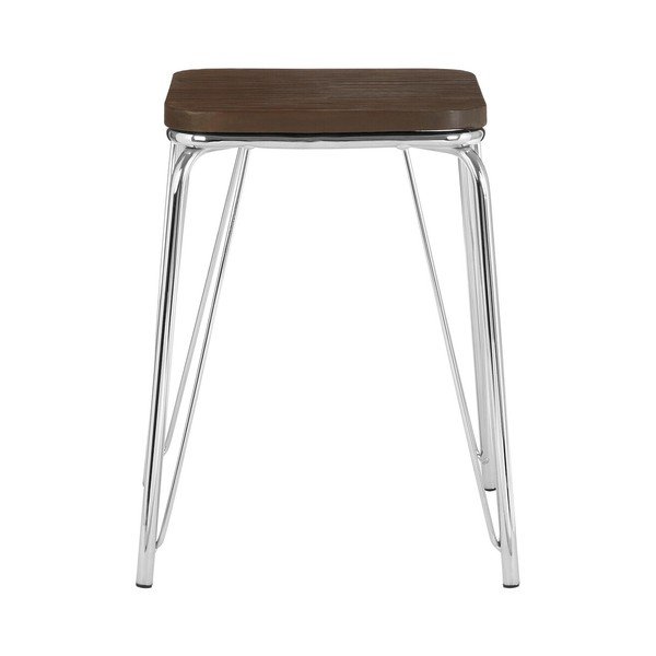 Stolička z brestového dreva v striebornej farbe/v prírodnej farbe District – Premier Housewares-image-2