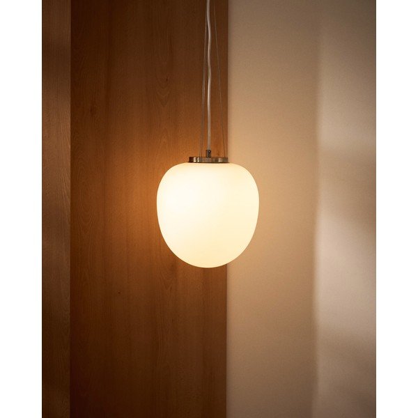 Biele závesné svietidlo so skleneným tienidlom ø 25 cm Ardali – Kave Home-image-2
