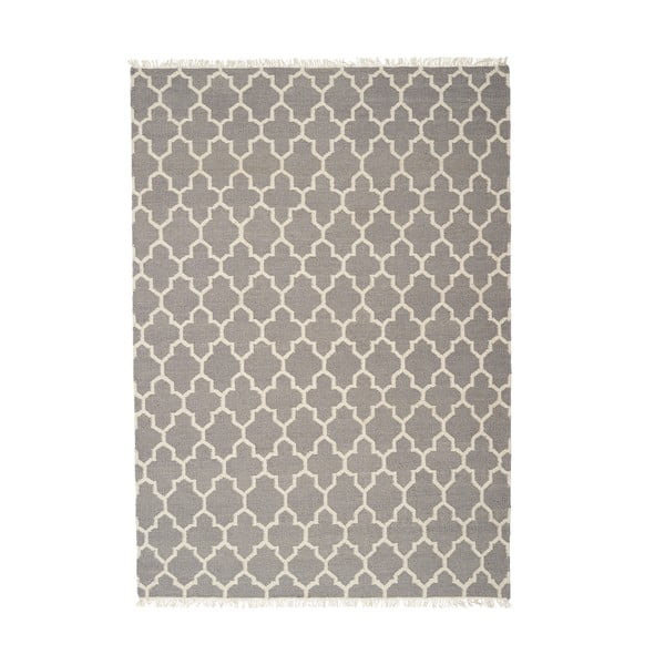 Sivý ručne tkaný vlnený koberec Linie Design Arifa, 140 x 200 cm