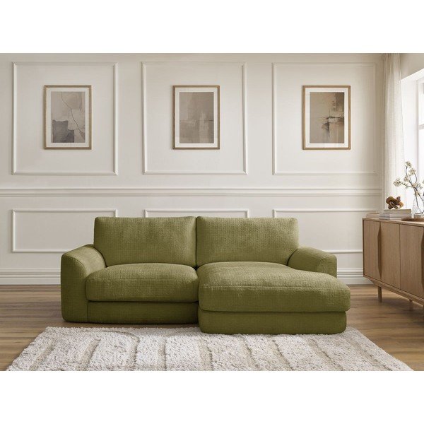 Kaki ženilková rohová pohovka (pravý roh/s leňoškou) Leonore – Bobochic Paris-image-1