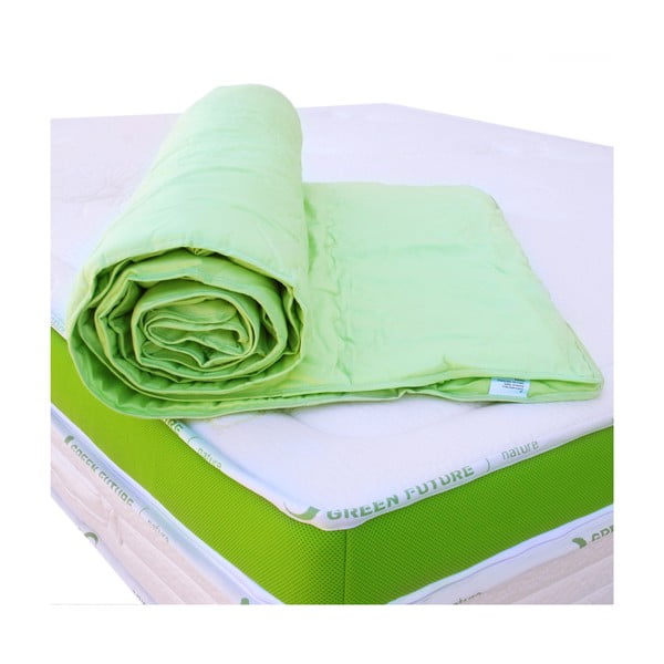 Zelená ochranná podložka na matrac s bambusovými vláknami Green Future Nature, 90 × 200 cm
