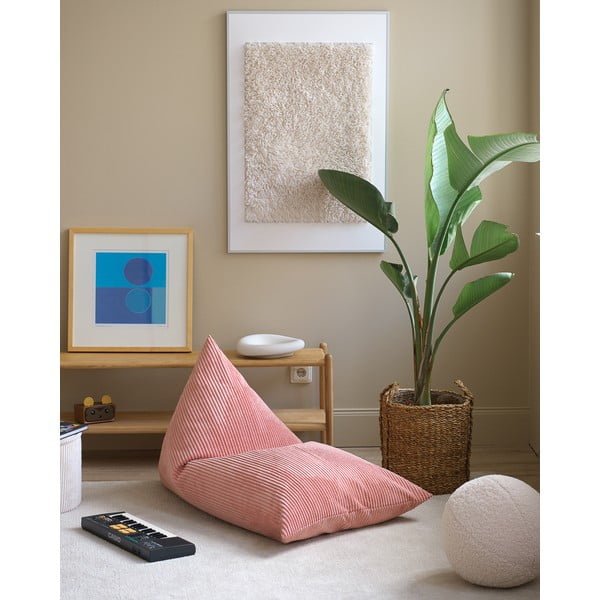Ružový menčestrový detský sedací vak Big Lounger – Wigiwama-image-2