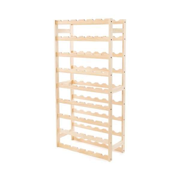 Regál na víno z borovicového dreva v prírodnej farbe počet fliaš 54 60x121x27 cm Luana – Compactor